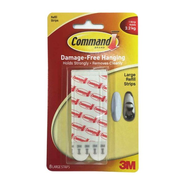 3M COMMAND LARGE REFILL 8 STRIPS 17023P