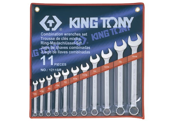 KING TONY COMBINATION WRENCH SET 1211SR (1/4″-1″)